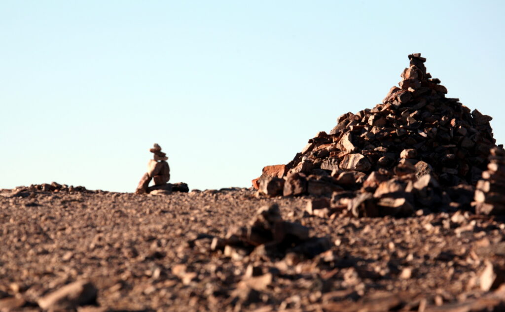 Piles of rock at the fish river canyon