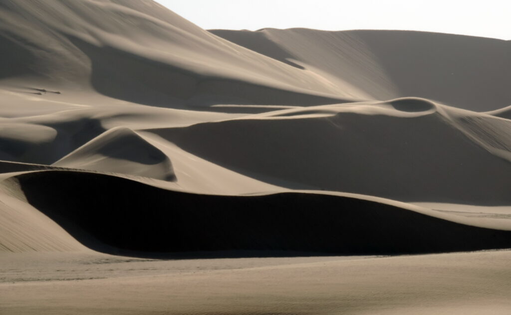 Light playing on the curves of the dune belt