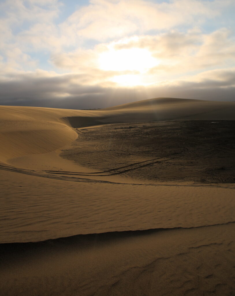 Beauiful sunset with clouds near Walvis Bay